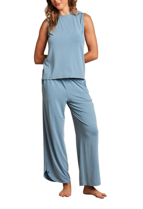 Sand Washed Jersey Piped Set Seashore