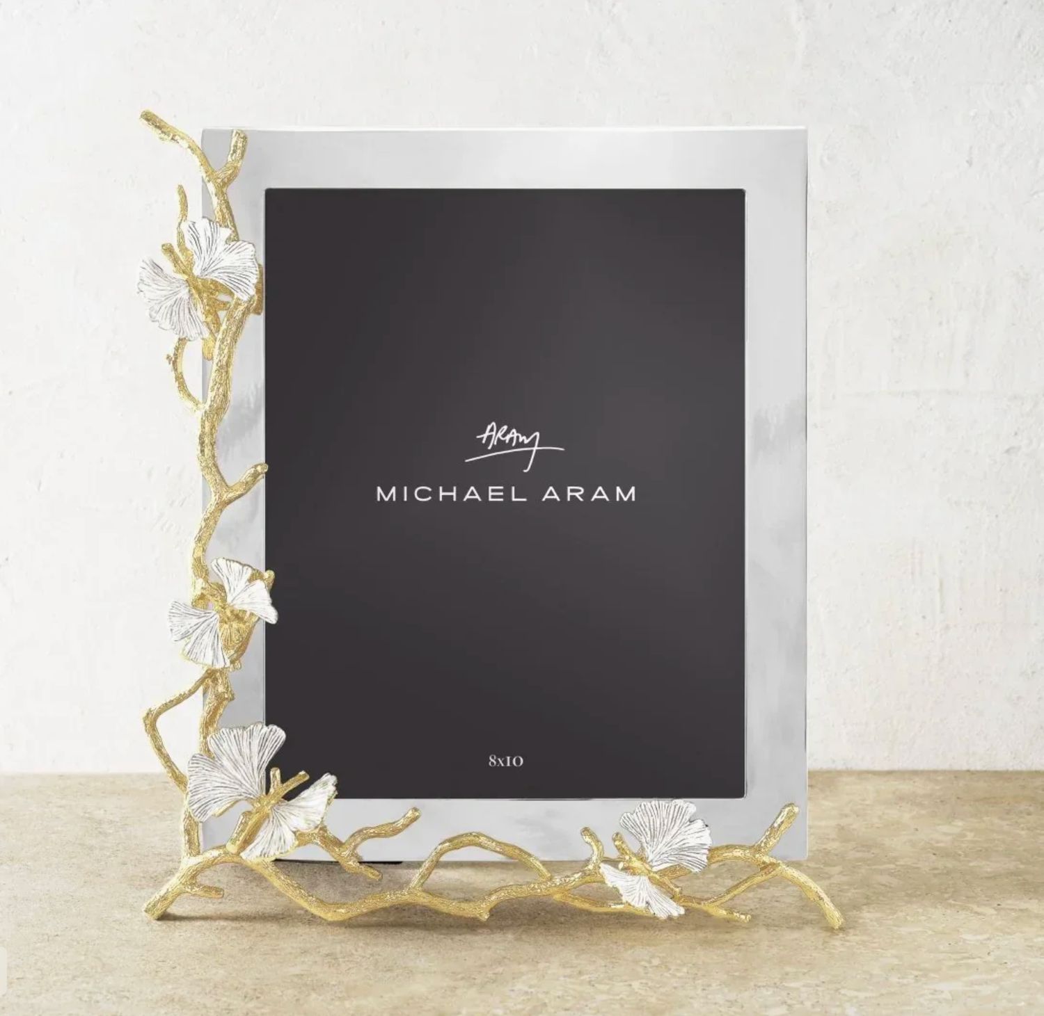 174517 Butterfly Ginkgo Gold Reflective Frame 8x10