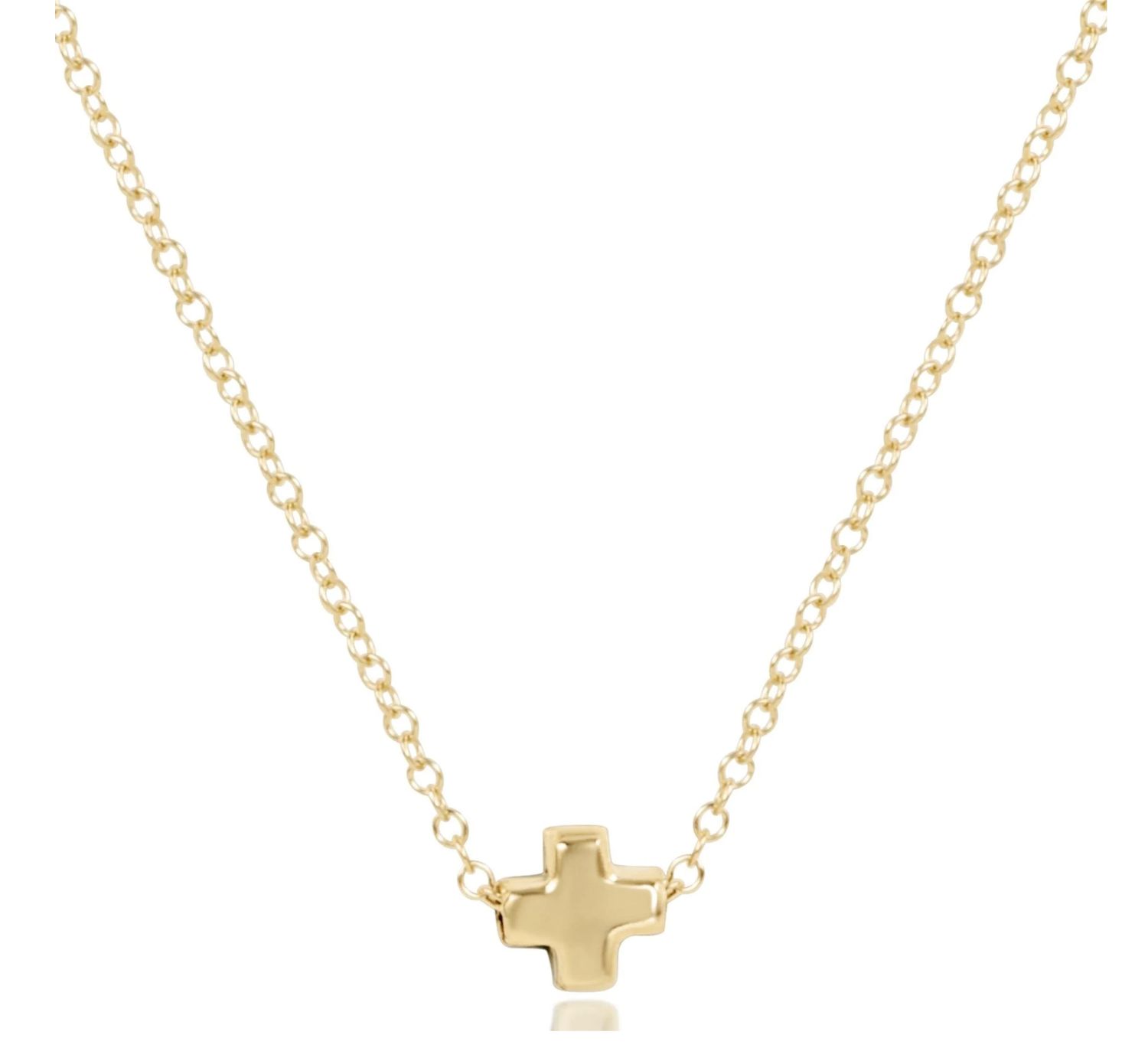 16in Necklace Gold Signature Cross SMALL