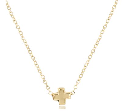 16in Necklace Gold Signature Cross SMALL