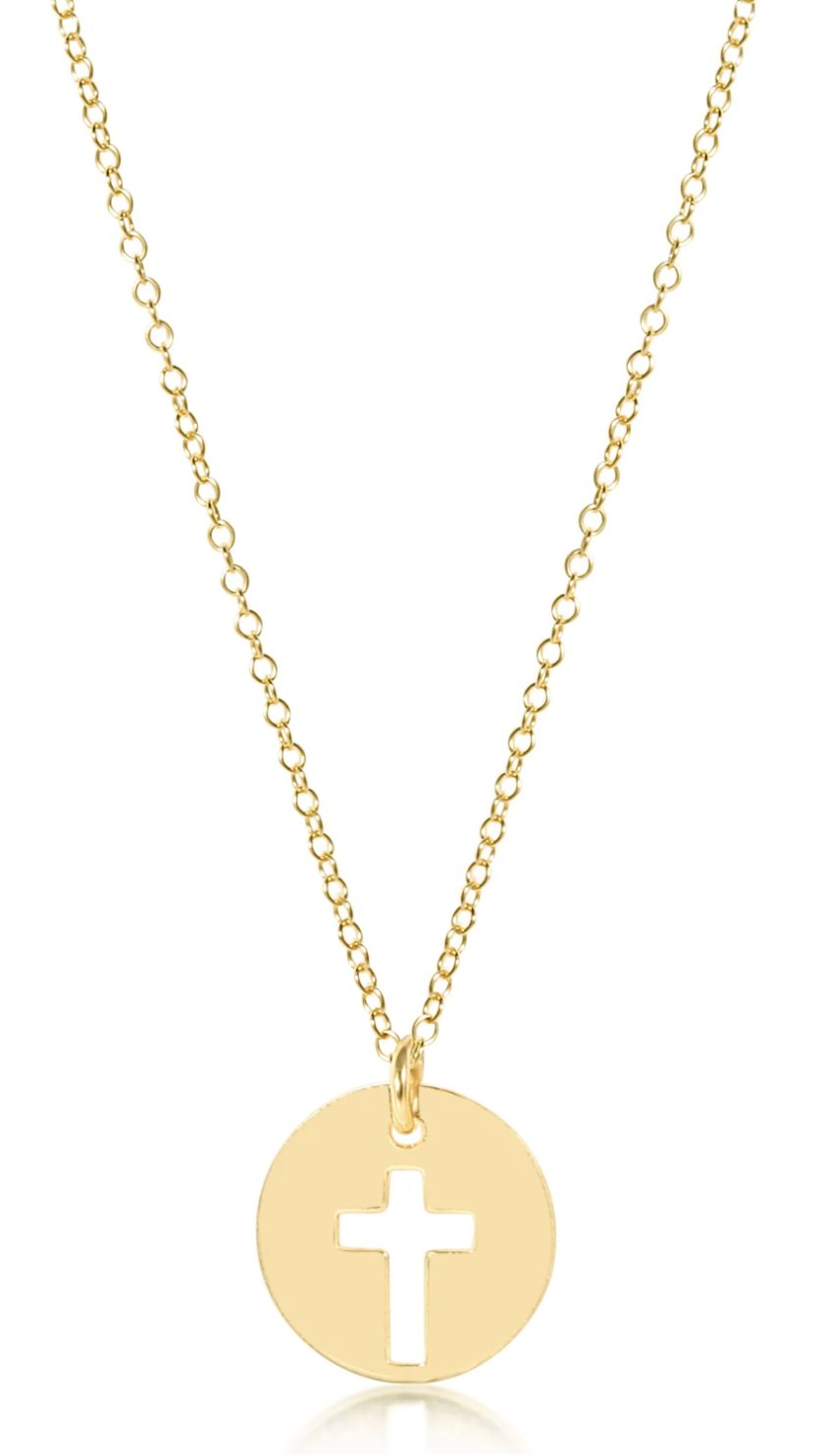 16in Necklace Gold Blessed Gold Disk