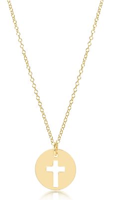 16in Necklace Gold Blessed Gold Disk