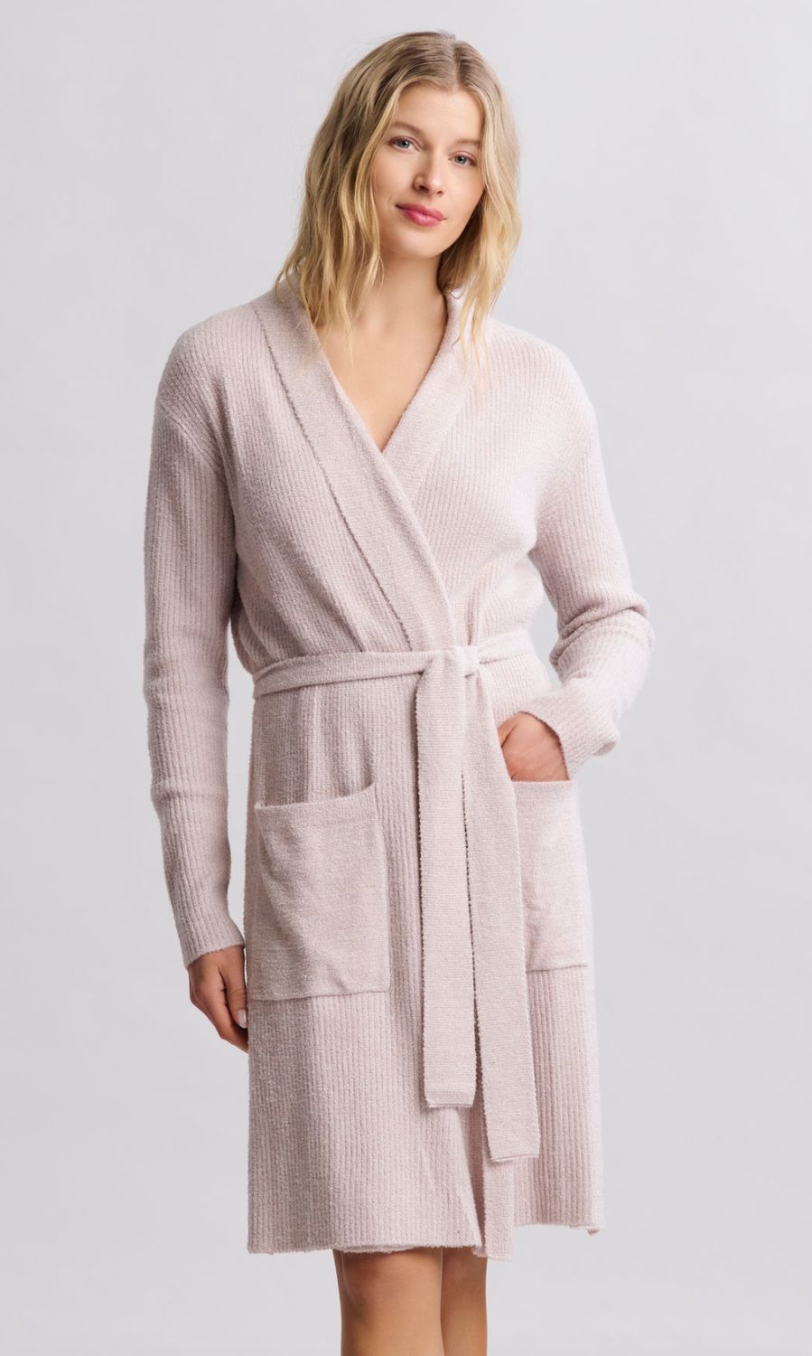 CC Lite Ribbed Robe Faded Rose Pearl