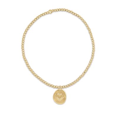 Classic Gold 2mm Inspire Love Sm Gold Chrm Bracelet