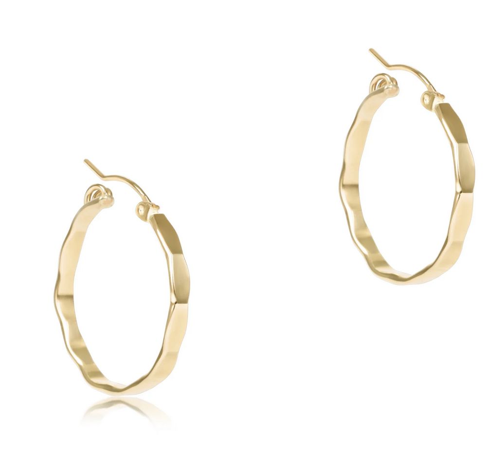 Scalloped Round Gold 1.25in Hoop Smooth