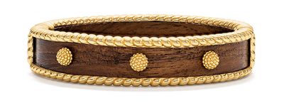 Berry Small Hinged Bangle in Teak