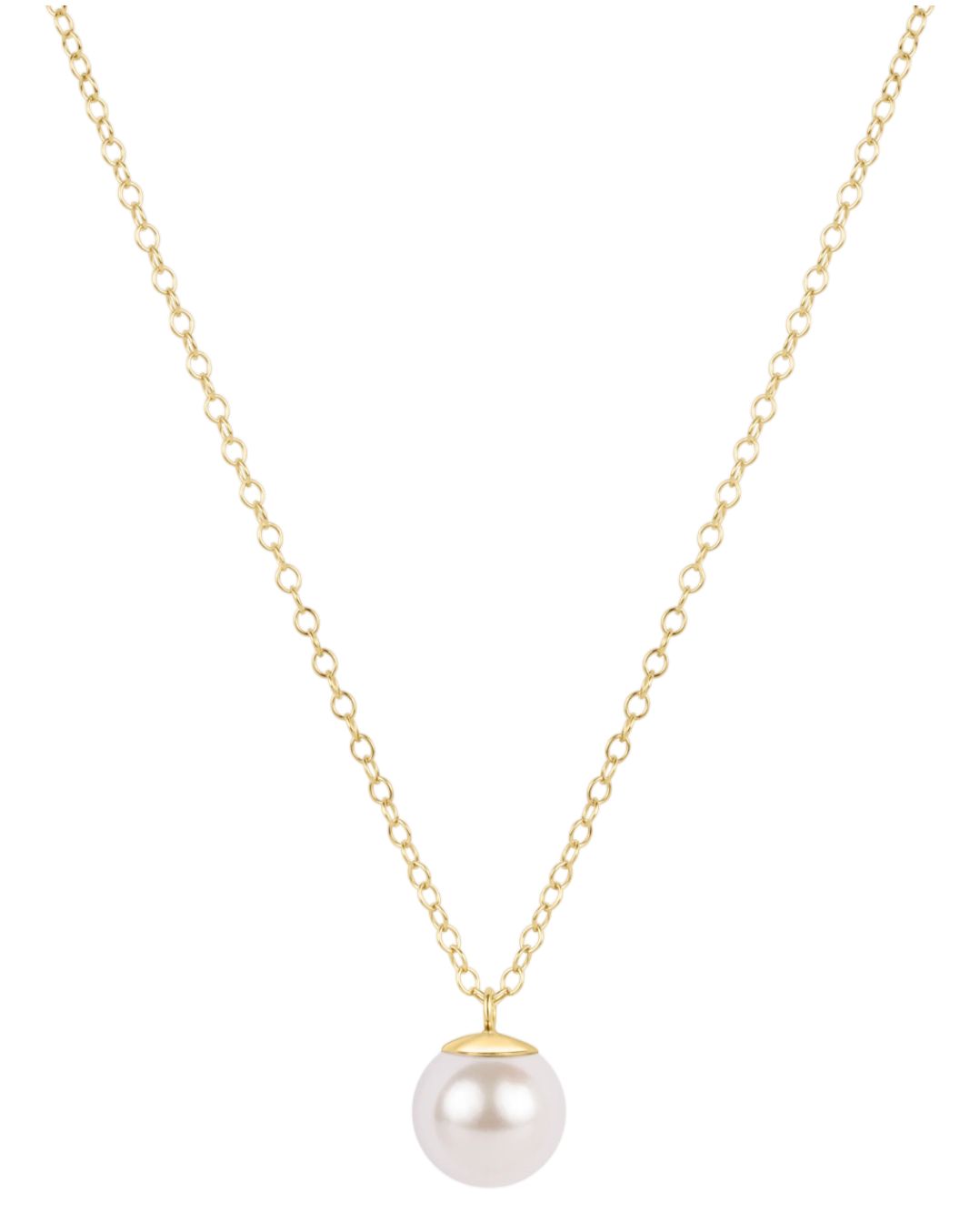 16in Gold Classic Pearl 8mm Charm