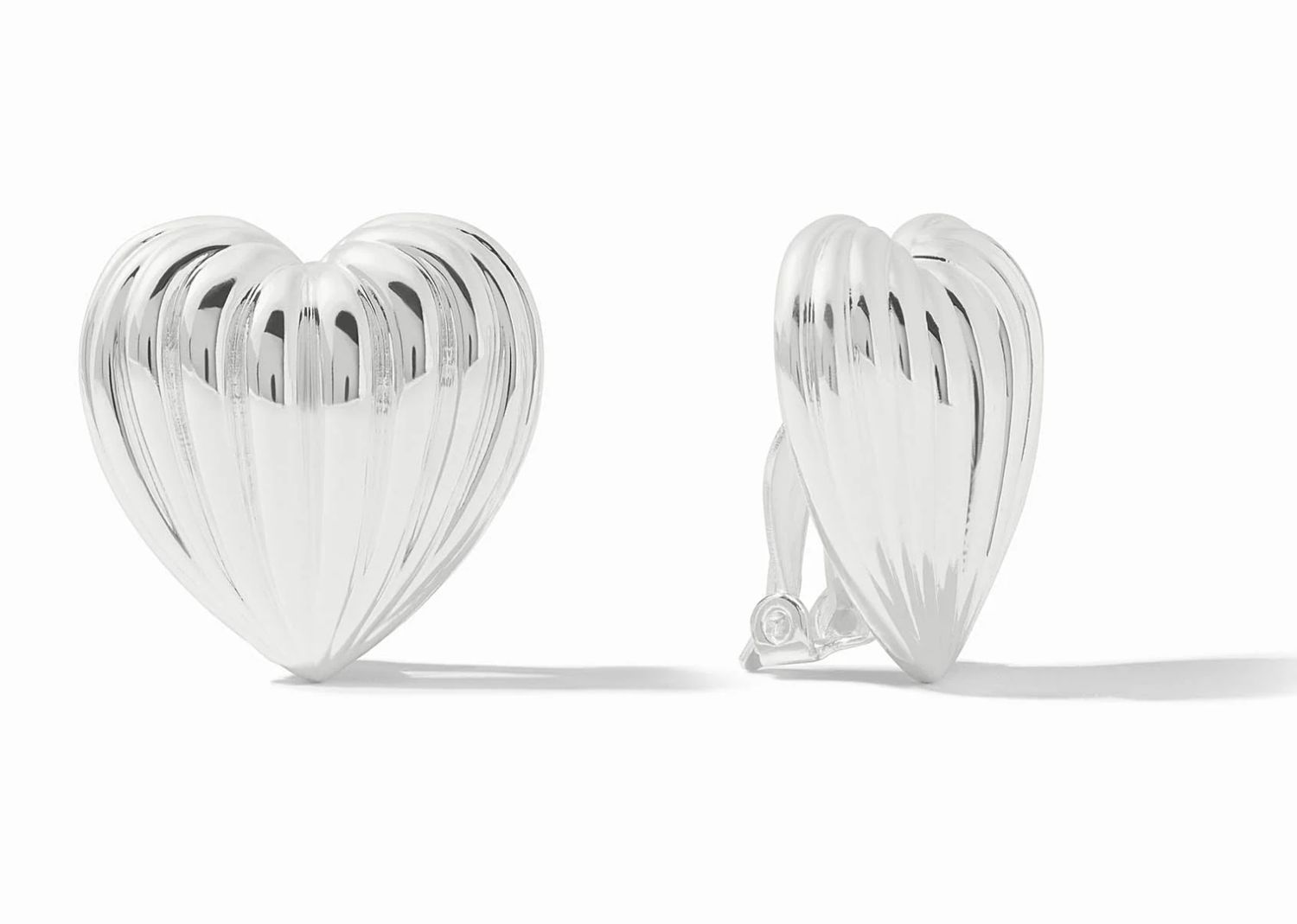 Silver Puffy Heart Clip