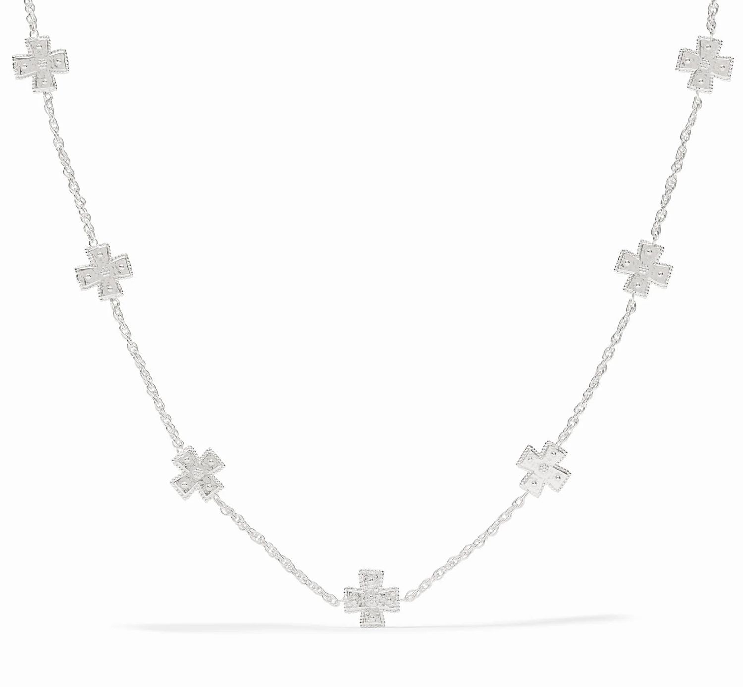 Silver Malta Canterbury Delicate Station Necklace