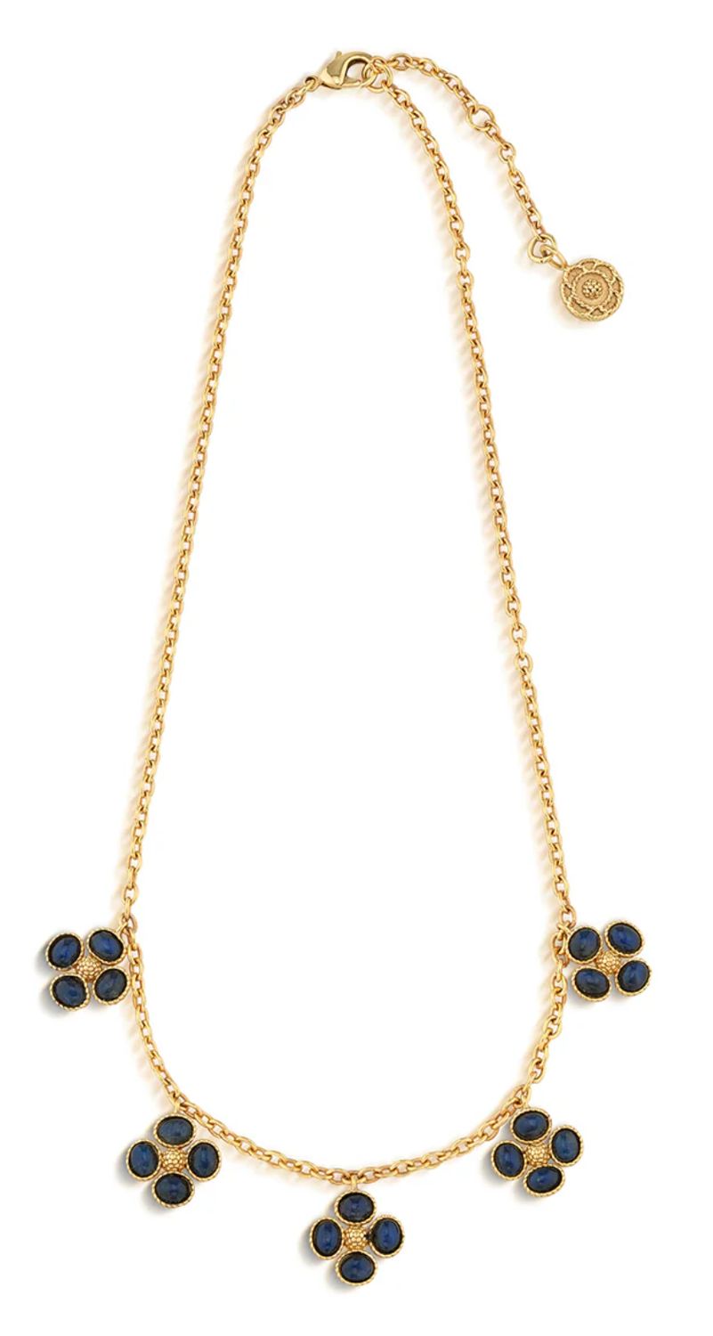 Berry Clover Multi Station Necklace Blue Labradorite ZYN11/460