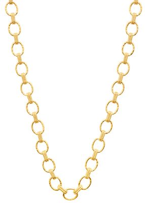 Cleopatra Sm Link Necklace Hammered Gold 16"+2  ZCN06/710
