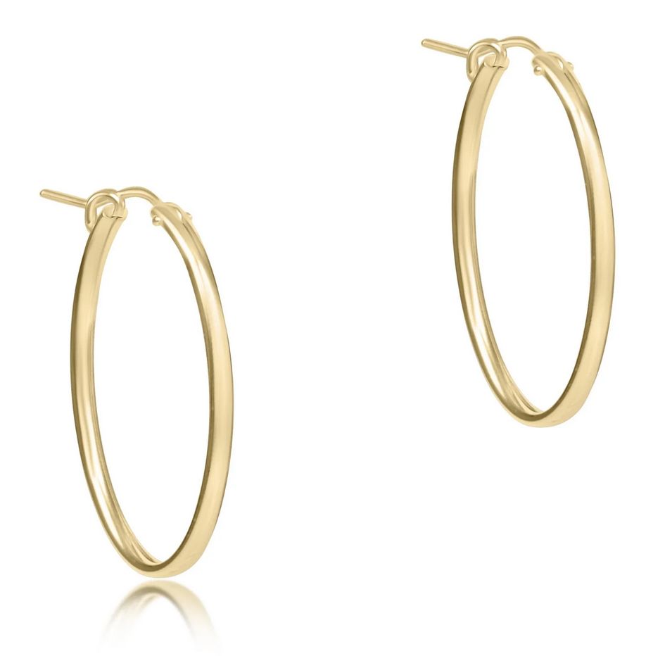 Oval Gold 1in Hoop Smooth