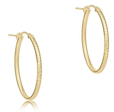 Oval Gold 1in Hoop Textured