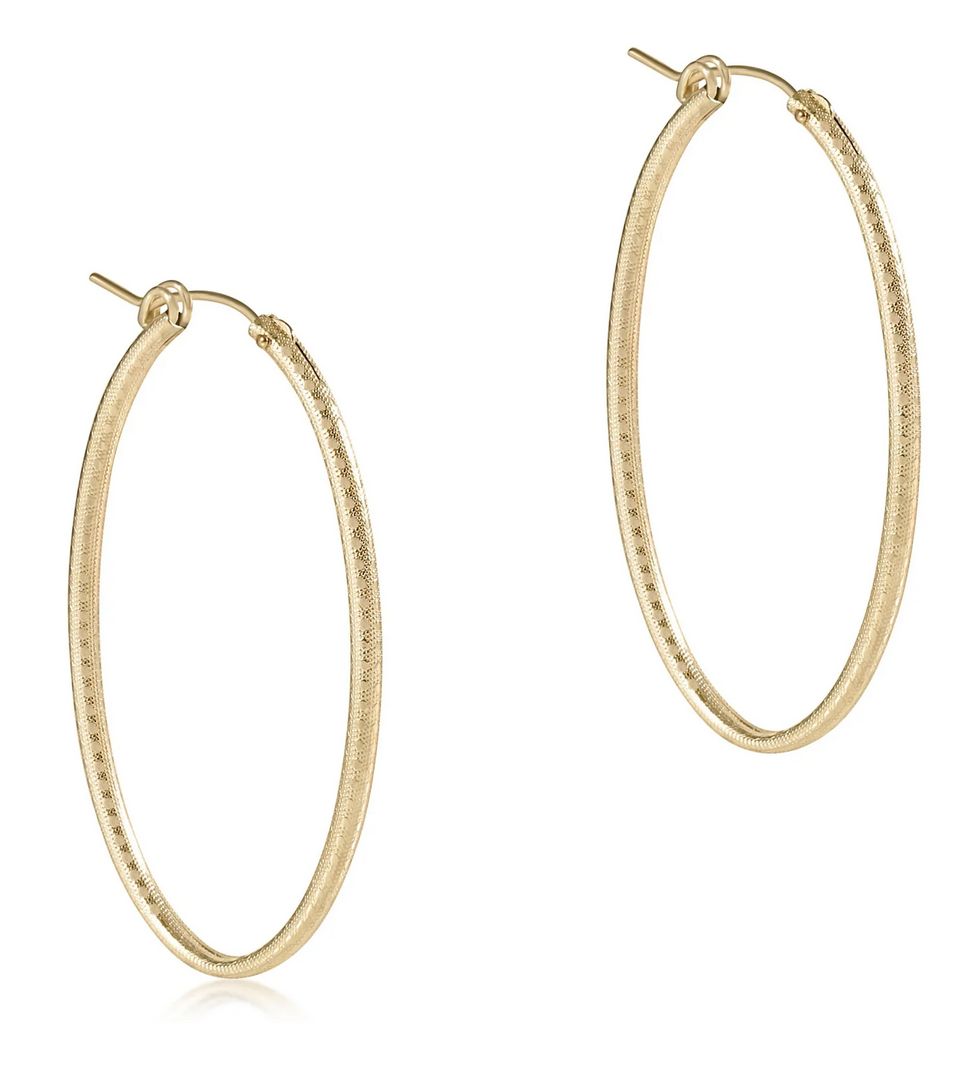 Oval Gold 2in Hoop Textured