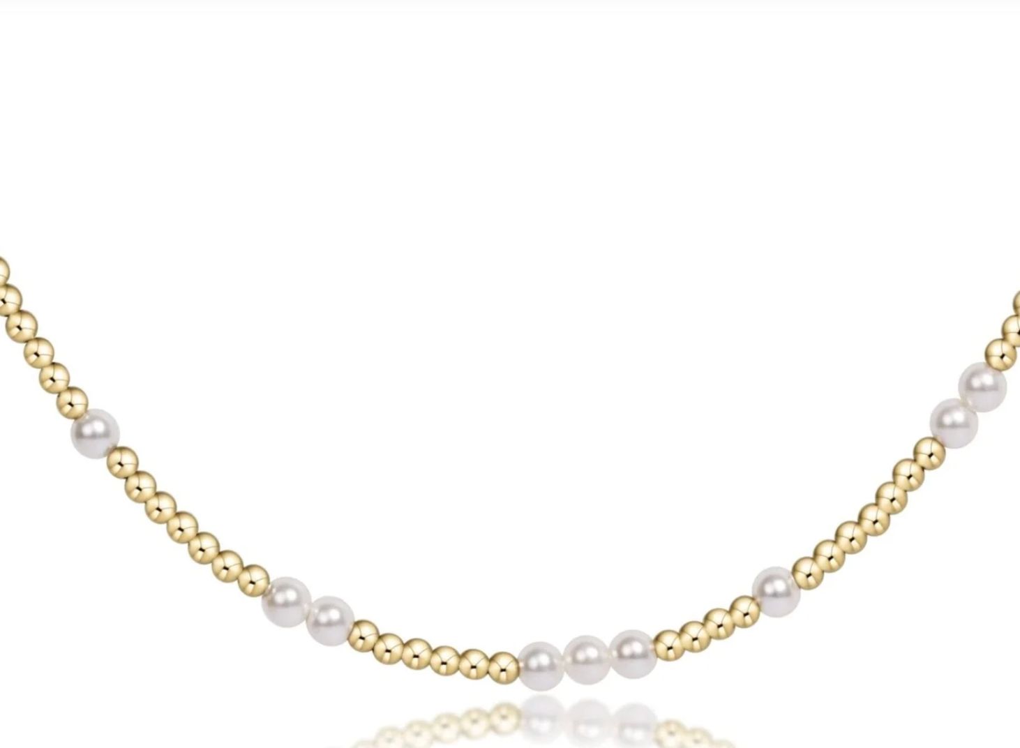 17in Choker Beaded Hope Unwritten Pearl 3mm