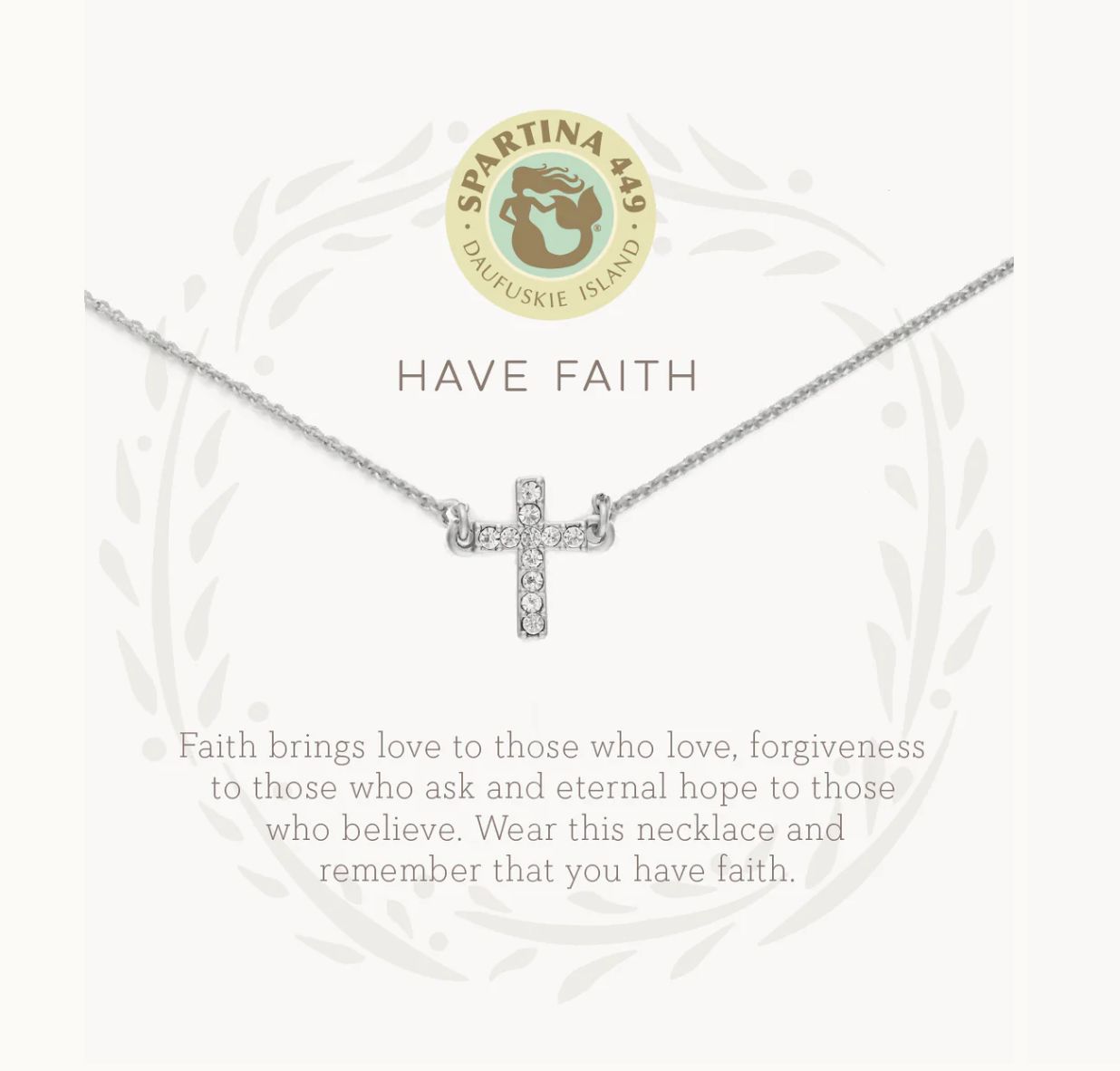 SLV 18in Have Faith/Cross Necklace SIL 501583