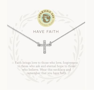 SLV 18in Have Faith/Cross Necklace SIL 501583
