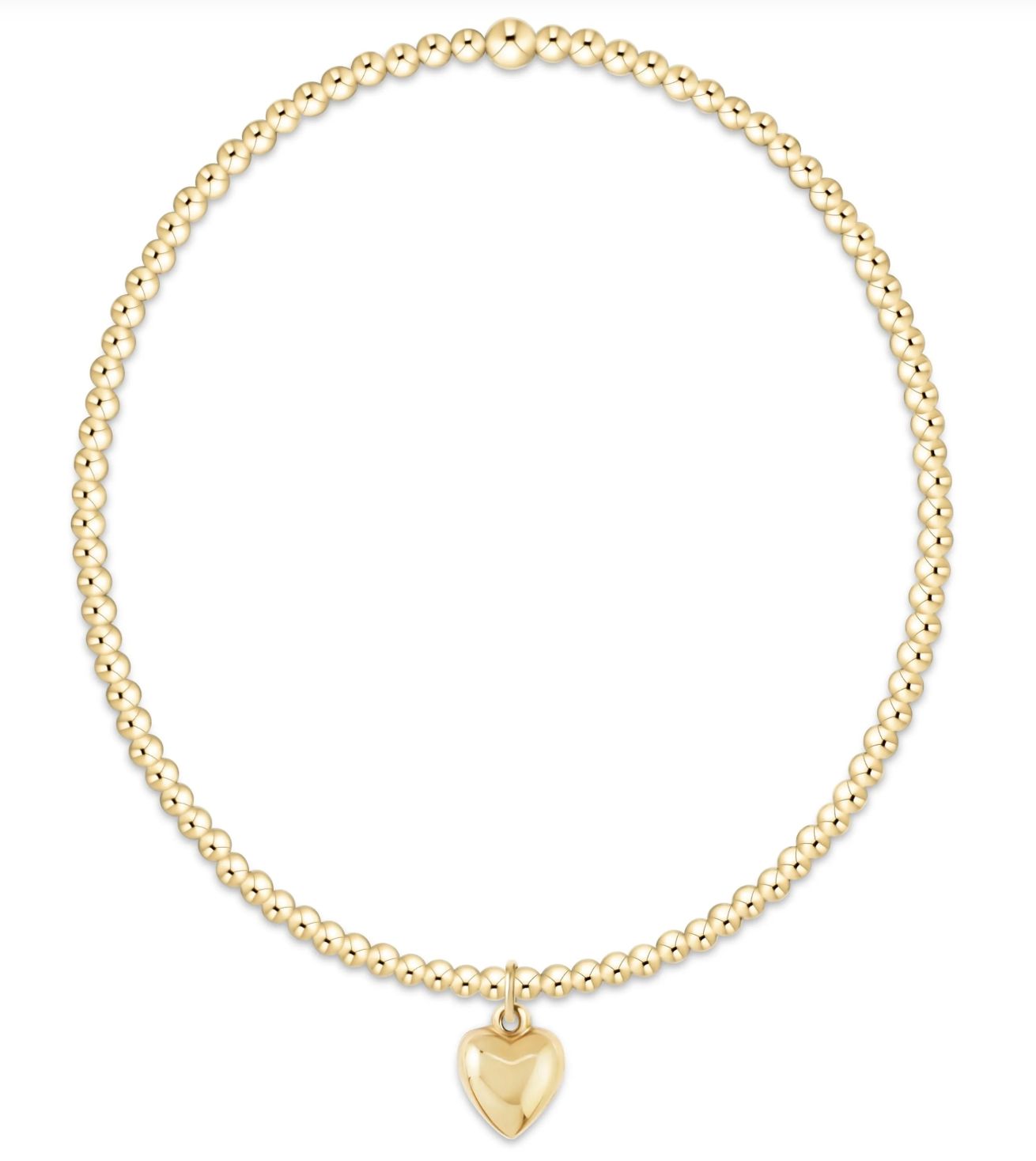 EGirl Classic Gold 2mm w Love Plush Sm Charm Bracelet