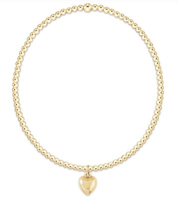 EGirl Classic Gold 2mm w Love Plush Sm Charm Bracelet