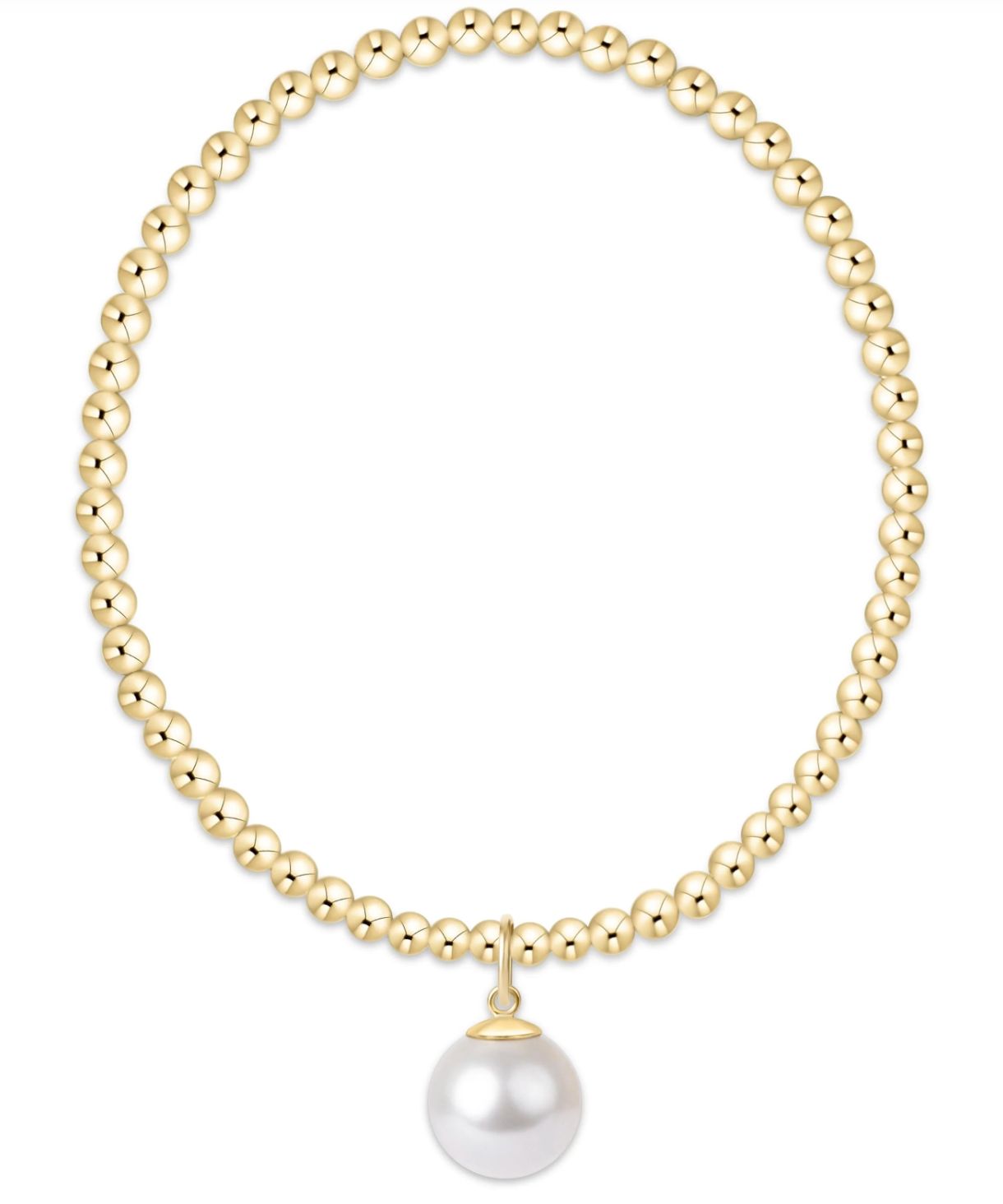 EXT Classic Gold 3mm w Classic Pearl 10mm Charm