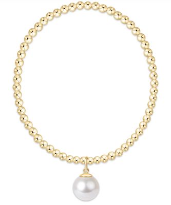 EXT Classic Gold 3mm w Classic Pearl 10mm Charm