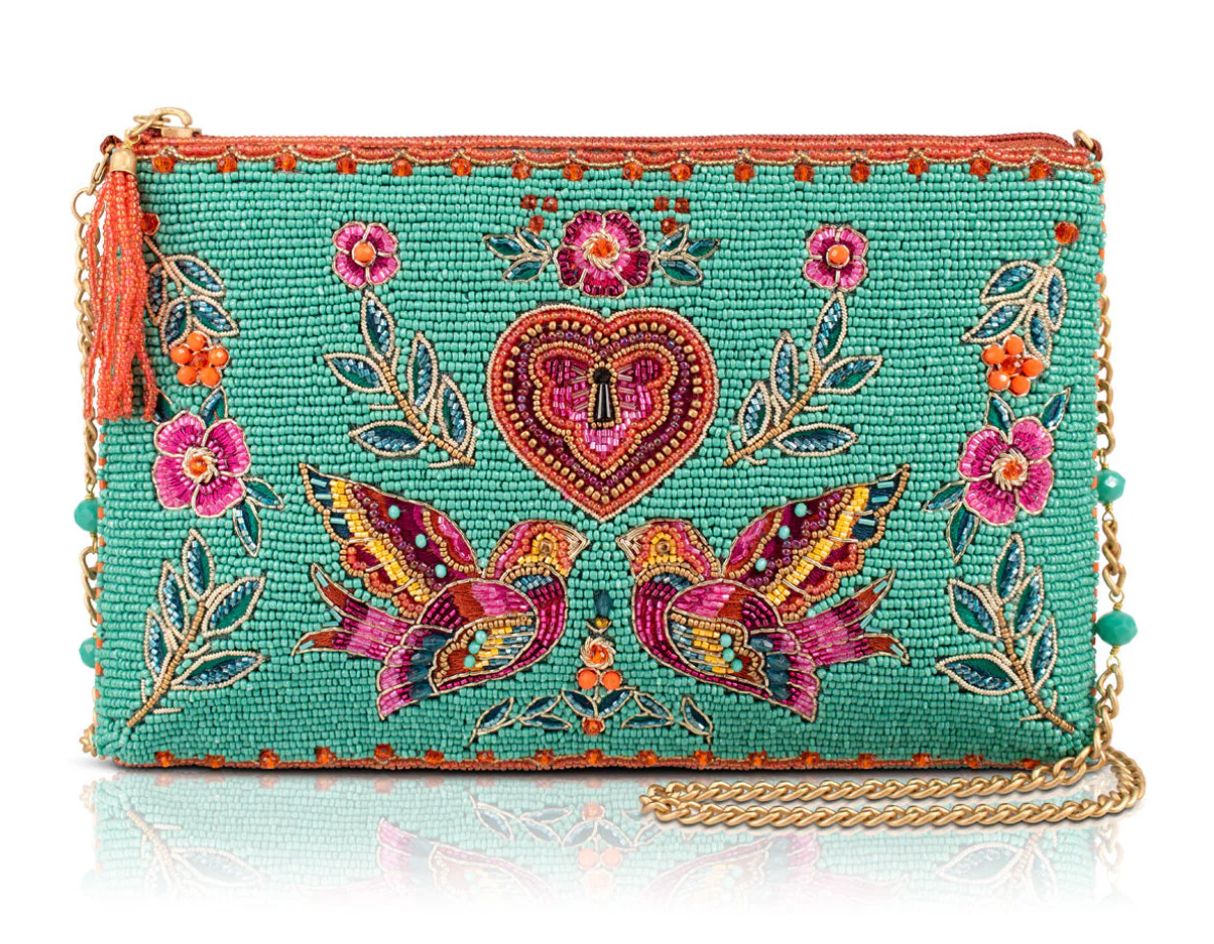 Two in Love Lovebirds &amp; Heart Handbag