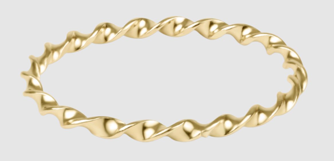 Classic Gold Twisted Thin Band Ring RCLTTHBAG