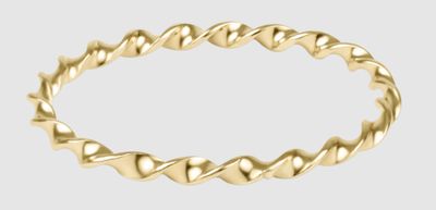 Classic Gold Twisted Thin Band Ring RCLTTHBAG