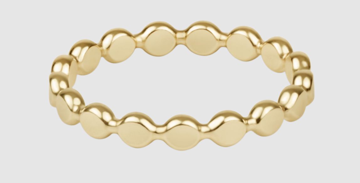 Classic Gold 2.5mm Beaded Disc Ring RCL25BEDG