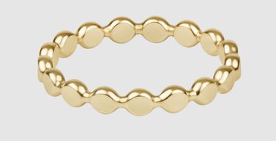 Classic Gold 2.5mm Beaded Disc Ring RCL25BEDG