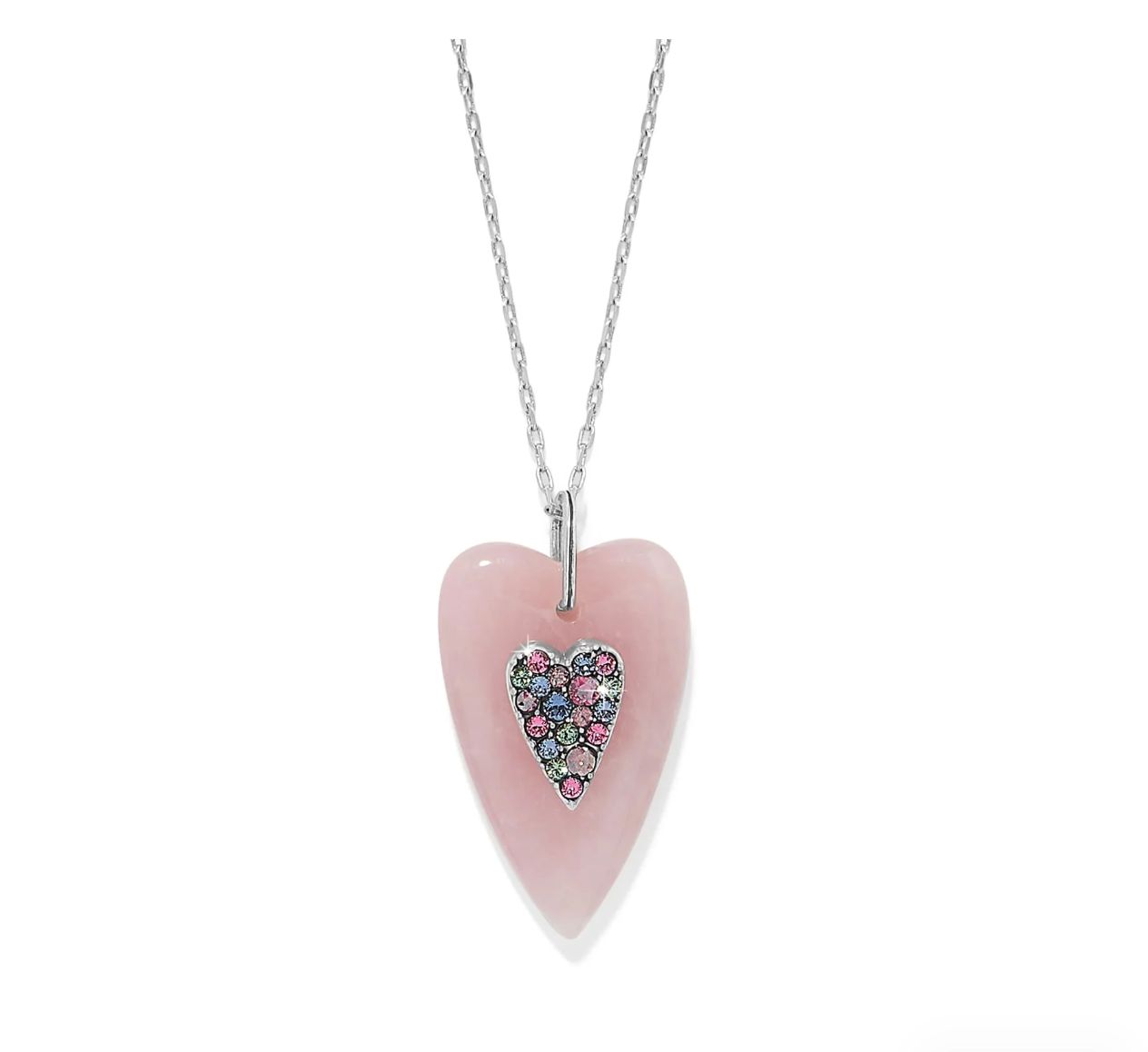  Pink Quartz Heart Necklace  JM0201