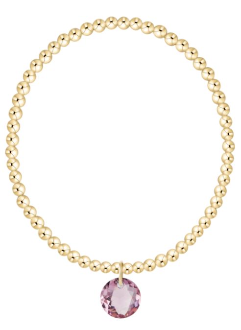 Classic Gold 3mm Bracelet Reflection Charm