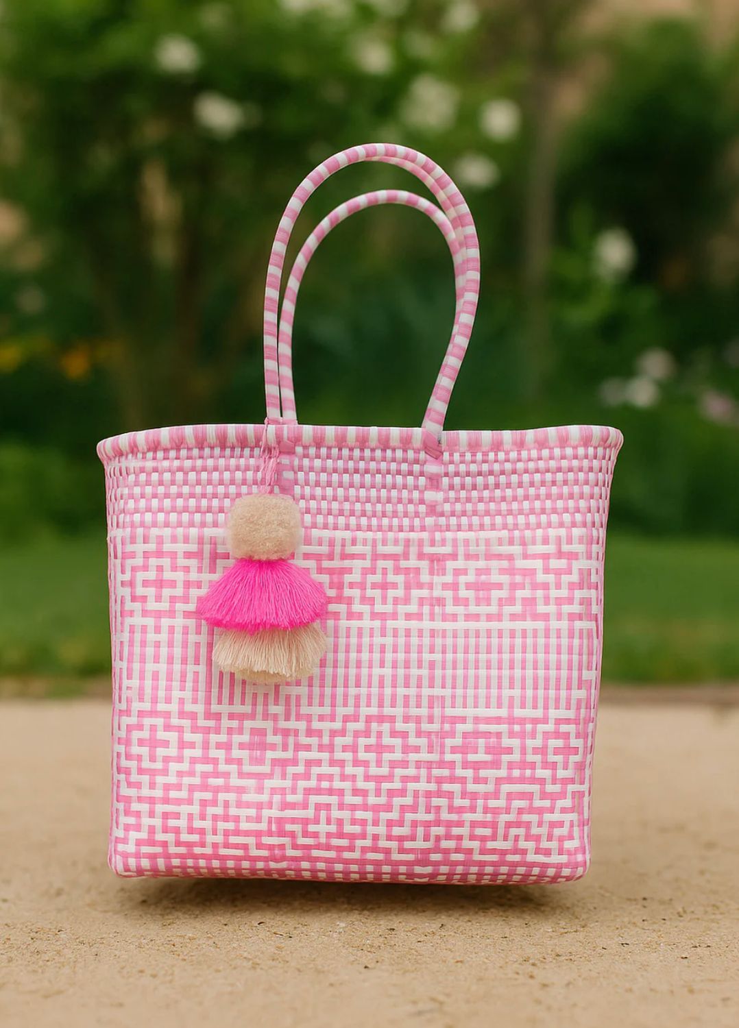 Preppy Tile Rose Citron Tote Medium