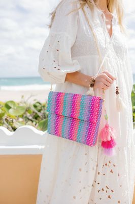 Rain Unicorn Swirl Citron Tote Clutch