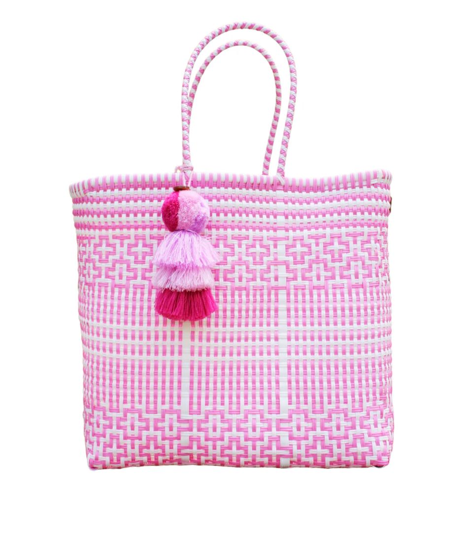 Preppy Tile Rose Citron Tote Large
