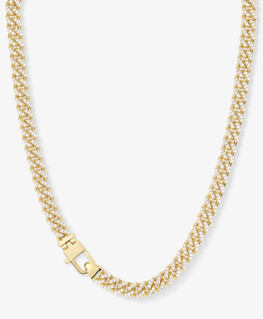 Pavé Julian Cuban Chain Necklace 6.8mm N6414