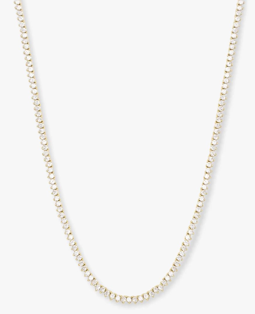 Not Your Basic Tennis Necklace 16in Gold N6065GWTCZ