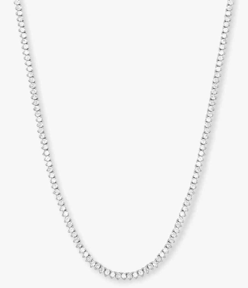 Not Your Basic Tennis Necklace 16in SIL N6065SWTCZ