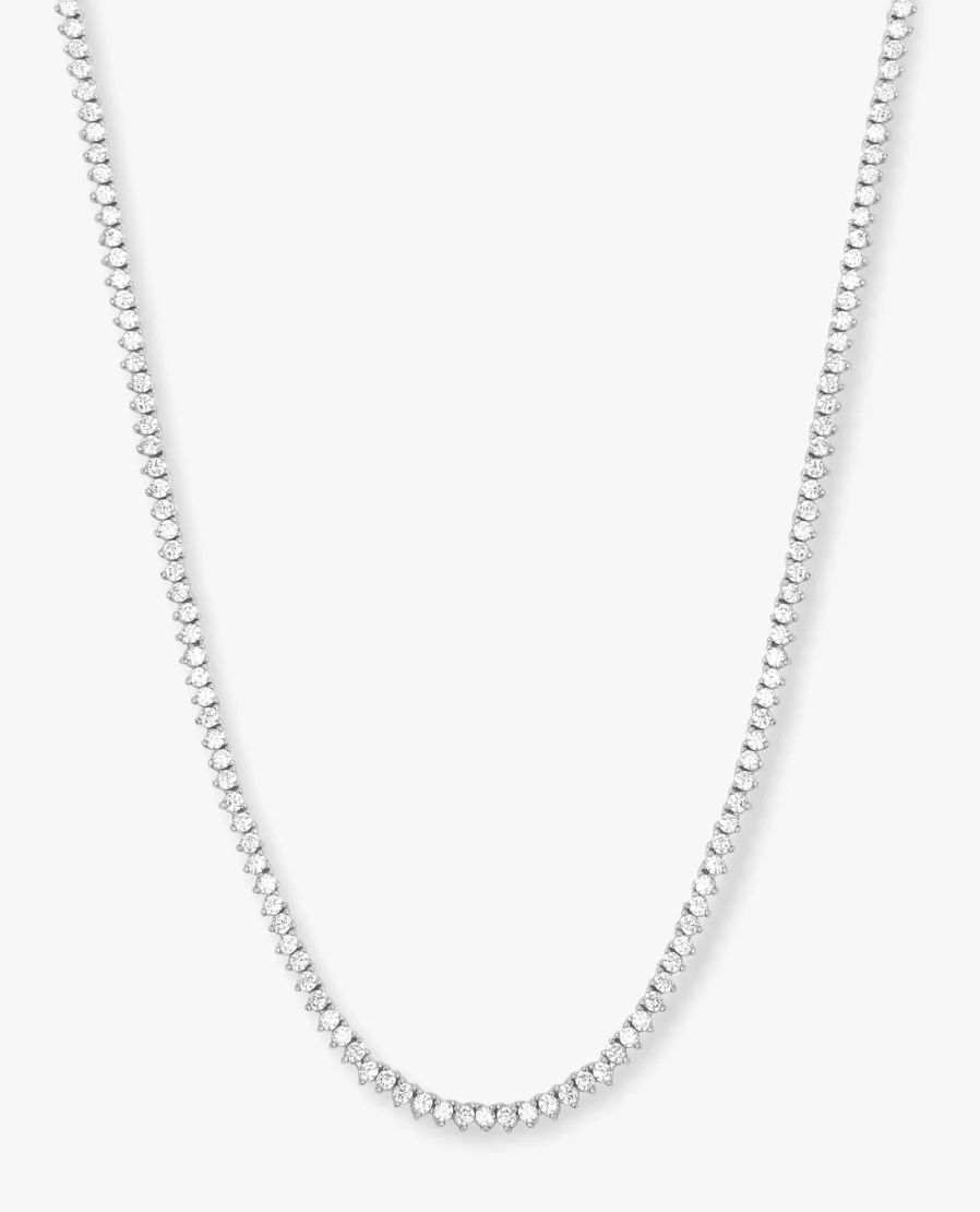 Baby Not Your Basic Tennis Necklace 16in 2mm SIL N6192swtcz