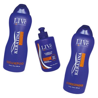 COMBO LISO LISO:

shampoo keratina live 
acondicionador  keratina live 
crema para peinar keratina live