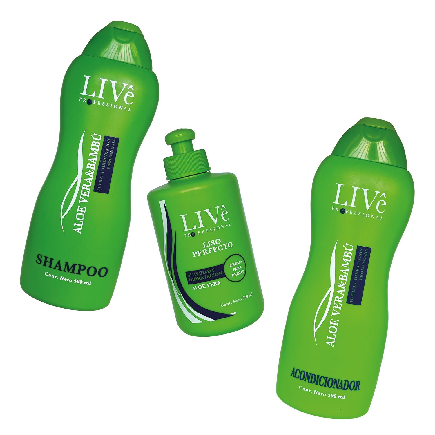 COMBO HIDRATACION PROLONGADA:

Shampoo live , bambu y aloe 
crema para peinar Live
acondiconador live