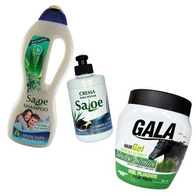 COMBO ANTICASPA, ( EUCALIPTO)

shampoo saloe extracto eucalipto 
crema para peinar saloe 
gel para el cabello Gala