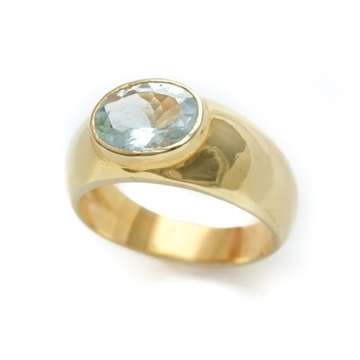 Elemental Gypsy Ring - Aquamarine 6.5⌀ (Vermeil)