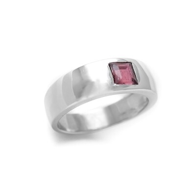 Elemental Gypsy Ring - Pink Tourmaline 6⌀ (S925)