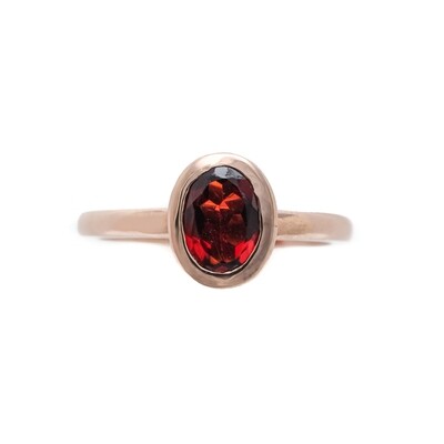 Bezel Ring - Garnet 5⌀ (Vermeil)