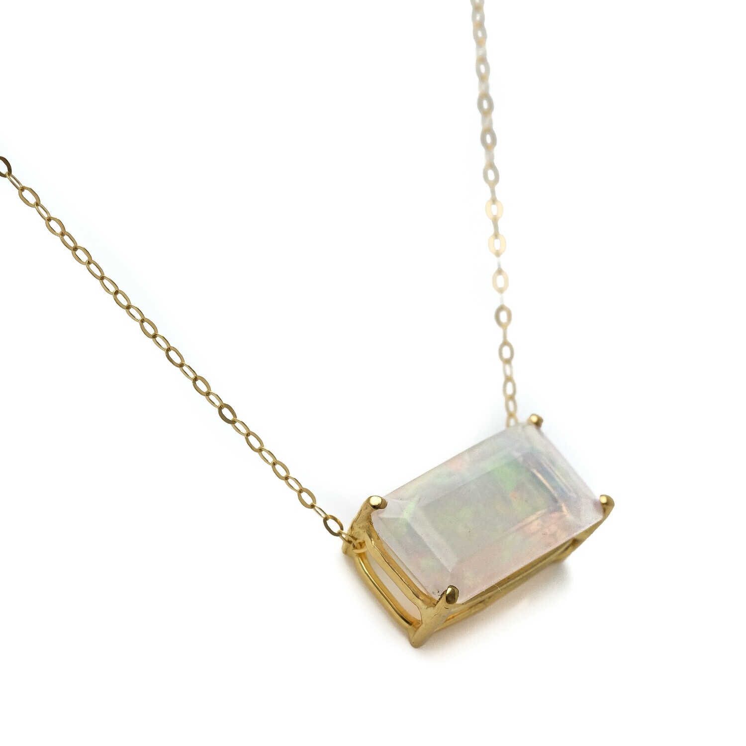 Solitaire Necklace - Opal 18" (14KT, 18KT)