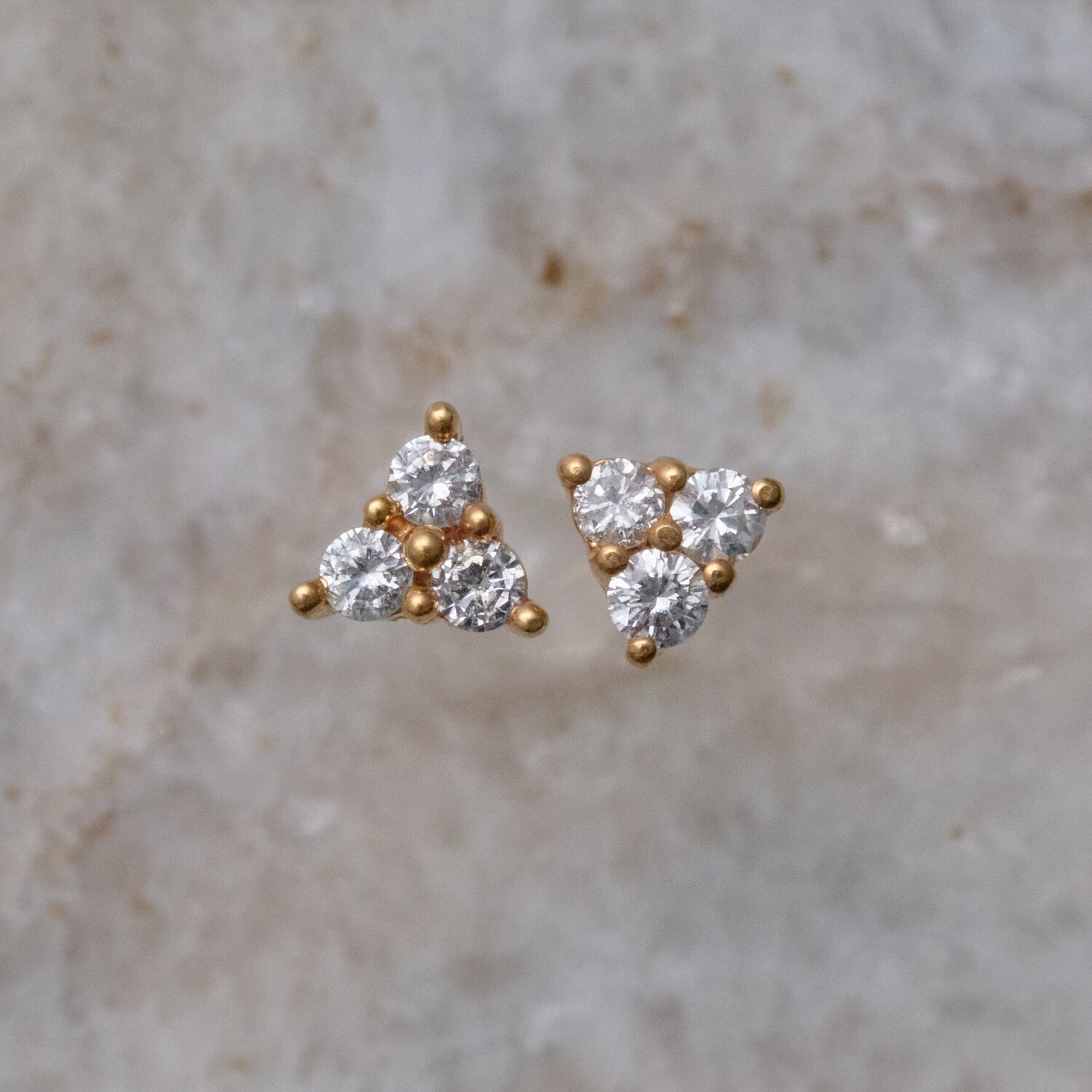 Solitaire Stud Earrings - Diamond (14KT)