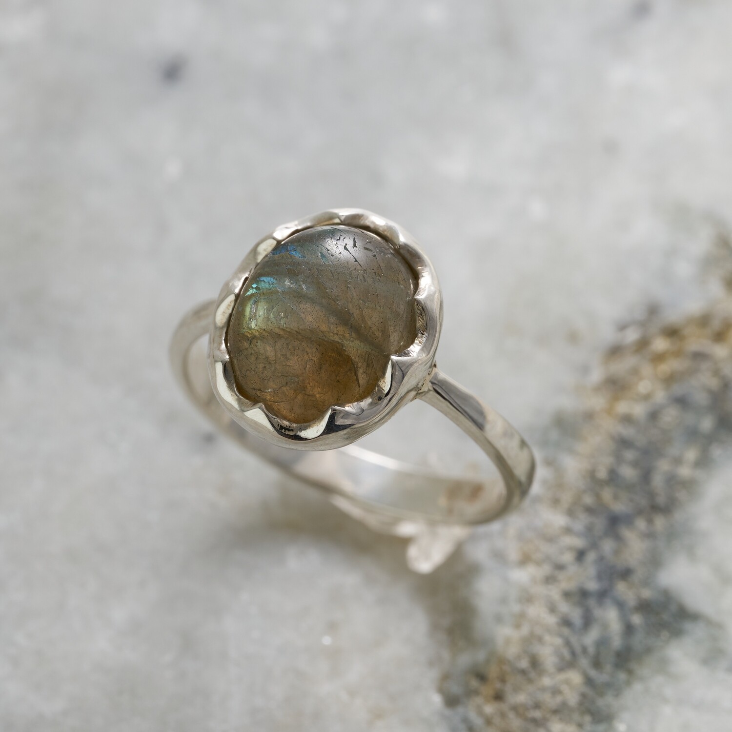 Elemental Bloom Ring - Labradorite 7⌀ (Vermeil)