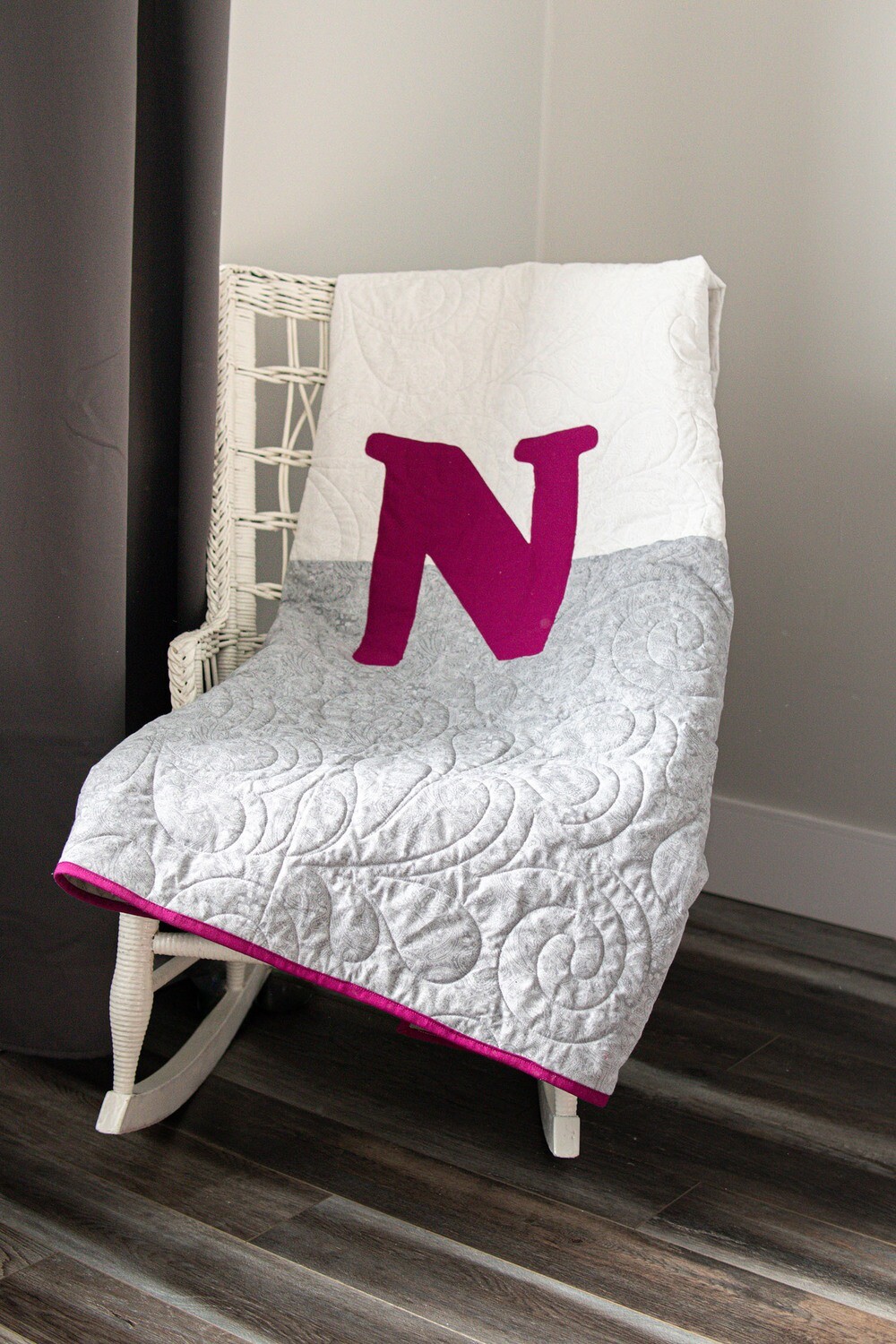 Monogram personalized quilt