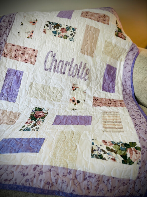 Personalize Baby Quilt. Custom Fabric